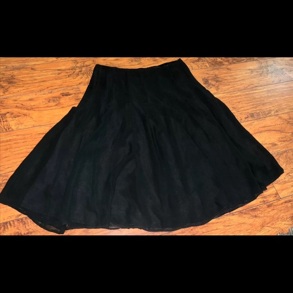 George ME by Mark Eisen Women's Skirt Size 10 Black Sheer Lined A-line - Picture 6 of 6